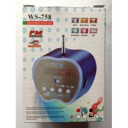 Мини високоговорител WS-758 - с вградено радио и МР3 плейър 